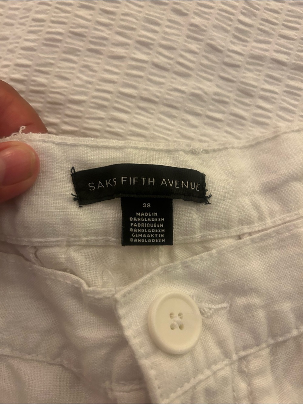 SAKS FIFTH AVENUE |Men's Casual Linen Blend Shorts - Picture 2 of 2